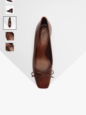 SCHUTZ Brown Arissa Block Leather Pump